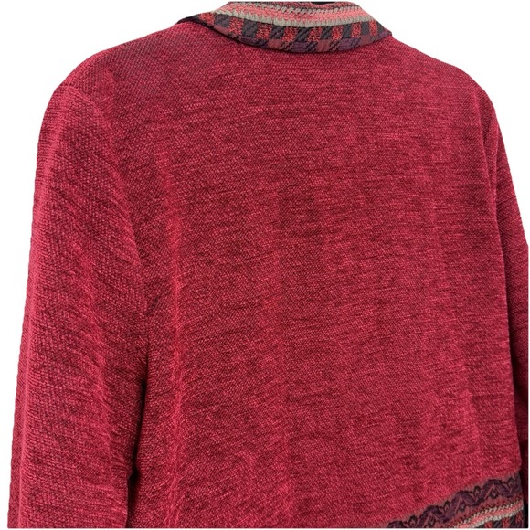 Vintage 90s Coldwater Creek Medium Southwestern Red Boho Jacket Western Heritage - Picture 11 of 13